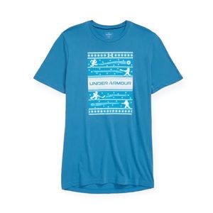 Under Armour Boys Blue & White Winter Sports Top / T Shirt size youth small S